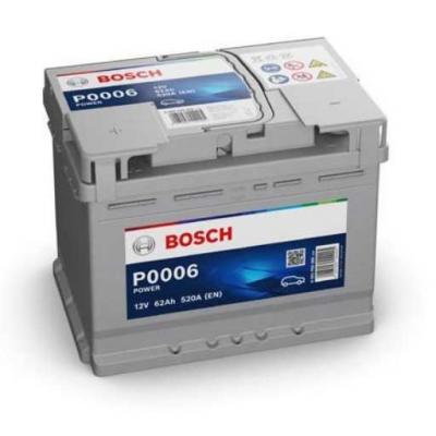 Bosch Power Line P0006 0092P00060 akkumulátor, 12V 62Ah 520A B+ EU, magas