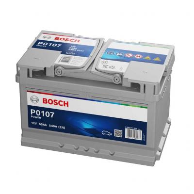 Bosch Power Line P0107 0092P01070 akkumulátor, 12V 65Ah 540A J+ EU, alacsony