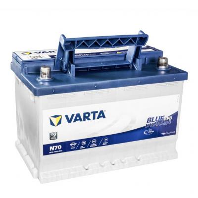 Varta Blue Dynamic EFB N70 570500076D842 akkumulátor, 12V 70Ah 760A J+ EU, magas