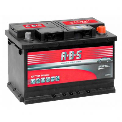 ABS Batteries Universal 572500064 akkumulátor, 12V 72Ah 640A J+ EU, alacsony