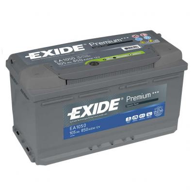 Exide Premium EA1050 akkumulátor, 12V 105Ah 850A J+ EU, magas