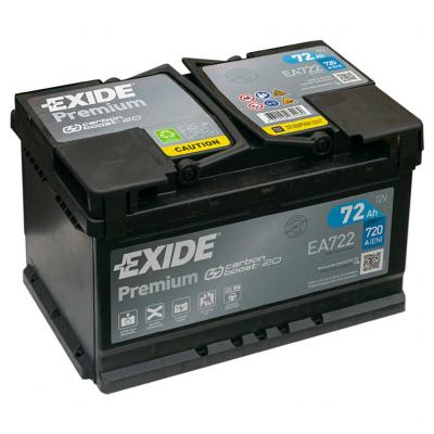 Exide Premium EA722 akkumulátor, 12V 72Ah 720A J+ EU, alacsony