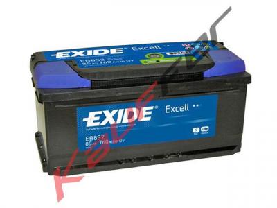 Exide Excell EB852 akkumulátor, 12V 85Ah 760A J+ EU, alacsony
