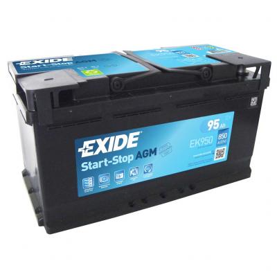 Exide Start-Stop AGM EK950 akkumulátor, 12V 95Ah 850A J+ EU, magas