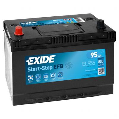 Exide Start-Stop EFB EL955 akkumulátor, 12V 95Ah 800A B+, japán