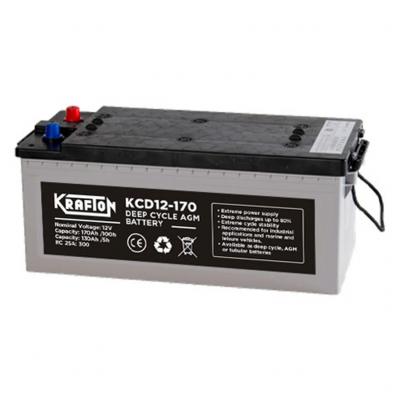Krafton AGM Deep Cycle KCD12-170 munkaakkumulátor, napelem (szolár) akkumulátor, 12V 170Ah B+ EU árak, vásárlás