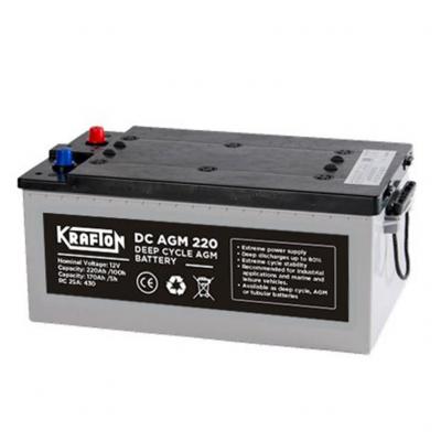 Krafton AGM Deep Cycle KCD12-220 munkaakkumulátor, napelem (szolár) akkumulátor, 12V 220Ah B+ EU árak, vásárlás